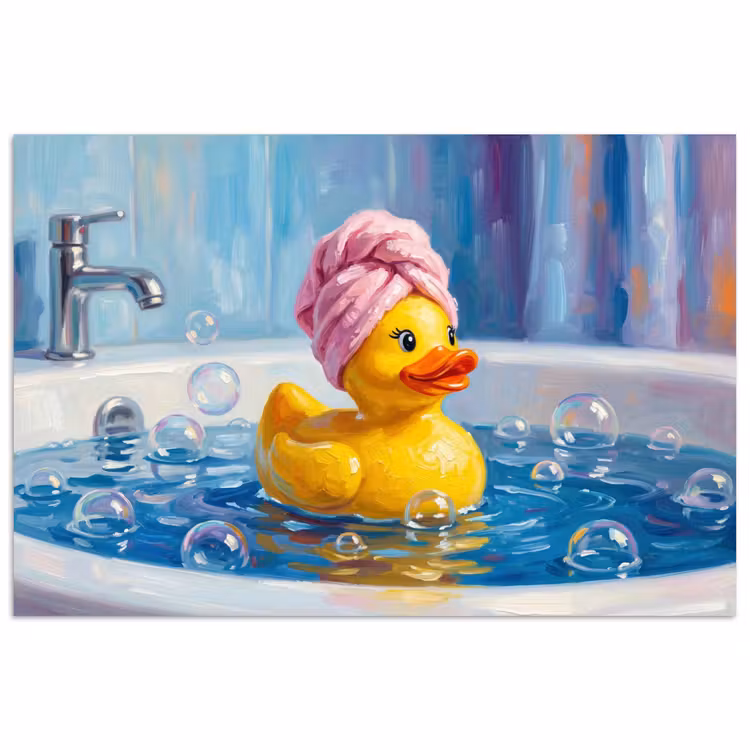 Poster - Creatief - Badeend - Kleurrijk — 1