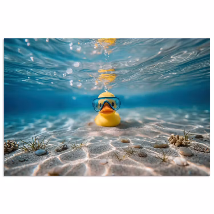 Poster - Duikbril - Eend - Water — 1