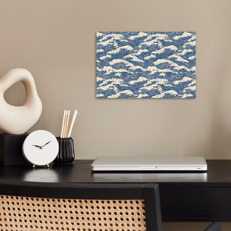 Poster - Golven - Klassiek - Blauw — 2