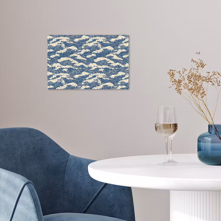 Poster - Golven - Klassiek - Blauw — 4