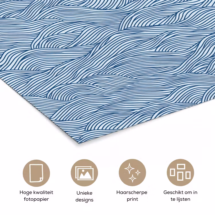 Poster - Golven - Ritmisch - Blauw — 5