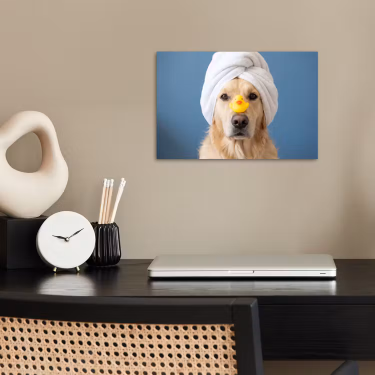 Poster - Hond - Badeend - Geel — 2