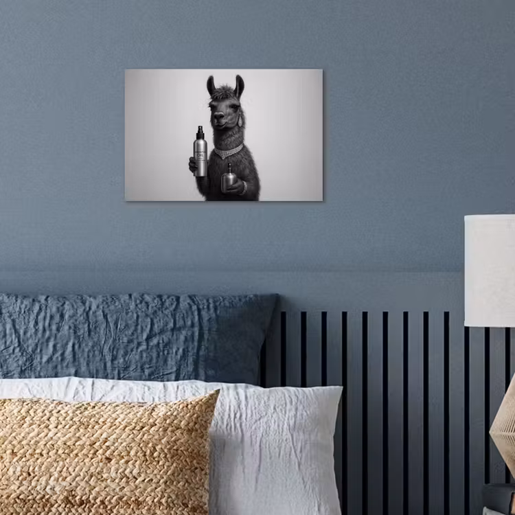 Poster - Lama - Flessen - Zwart - Wit — 3