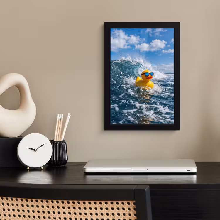 Poster met lijst - Badeend - Stoer - Golven — 3