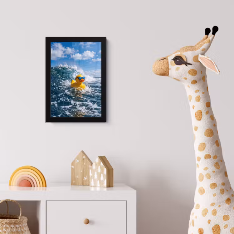 Poster met lijst - Badeend - Stoer - Golven — 5