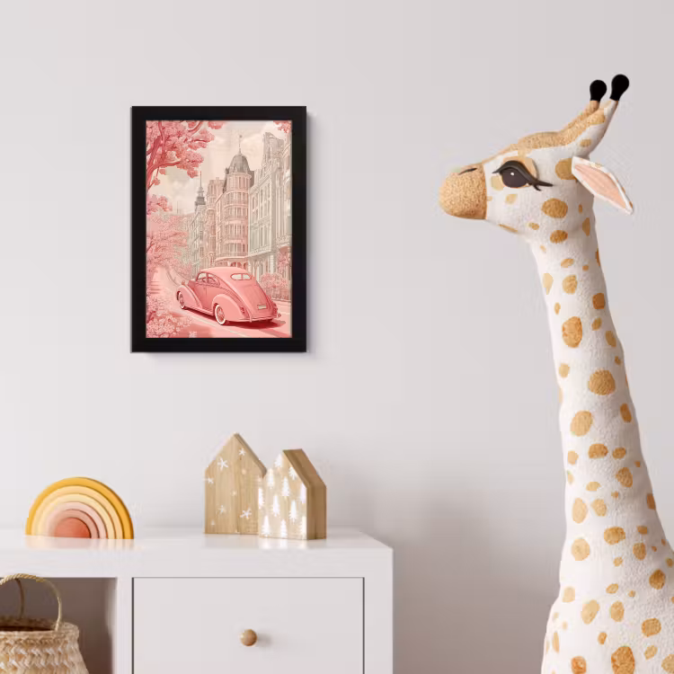 Poster met lijst - City - Car - Pink — 5