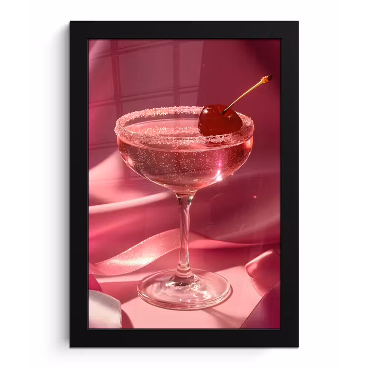 Poster met lijst - Cocktail - Pink - Luxe — 1