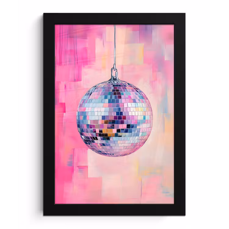 Poster met lijst - Discobal - Pink - Verf — 1