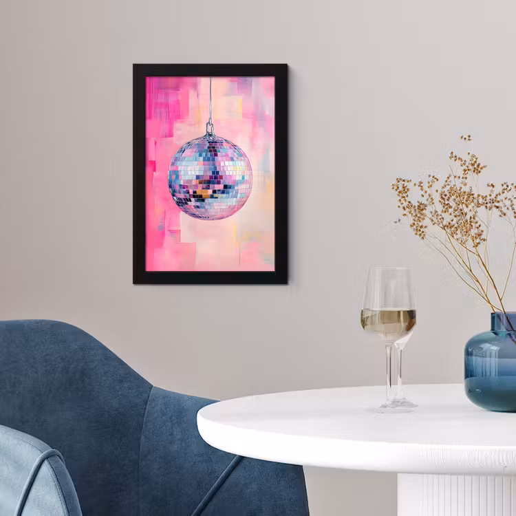Poster met lijst - Discobal - Pink - Verf — 2