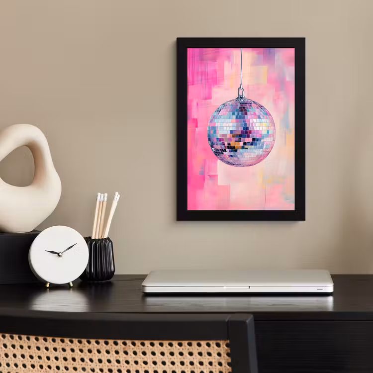 Poster met lijst - Discobal - Pink - Verf — 3