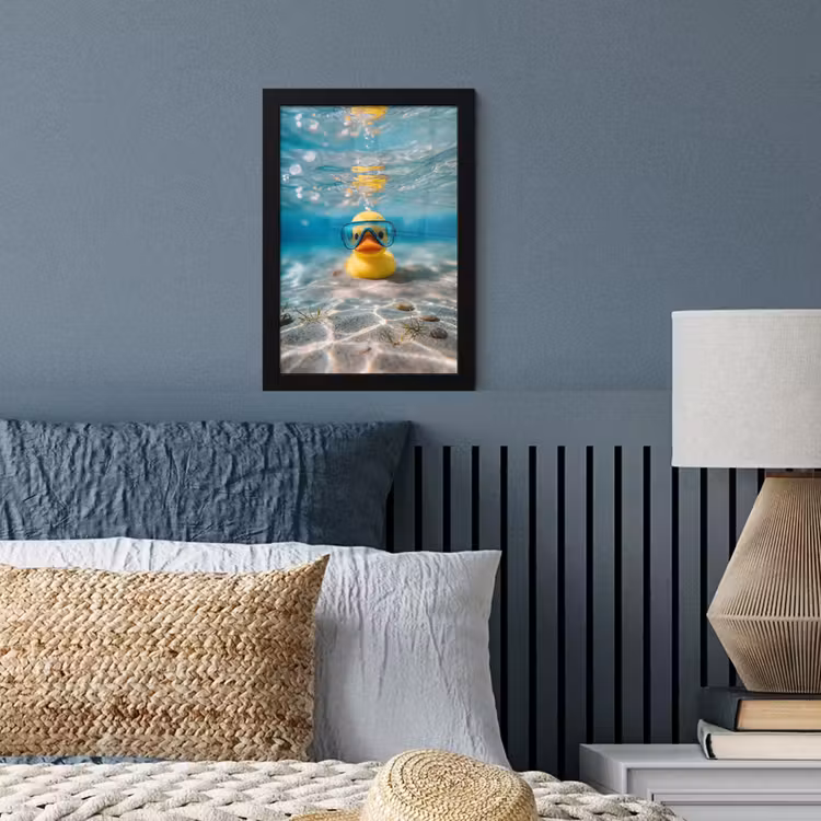 Poster met lijst - Duikbril - Eend - Water — 4