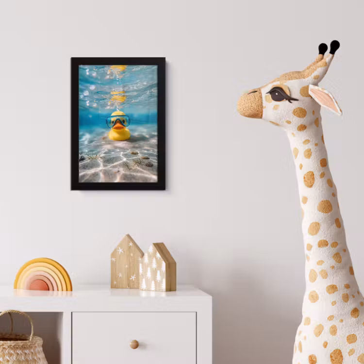 Poster met lijst - Duikbril - Eend - Water — 5
