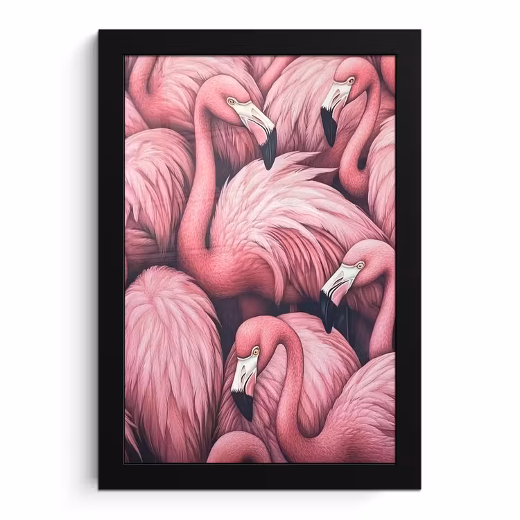 Poster met lijst - Flamingo - Roze - Dieren — 1