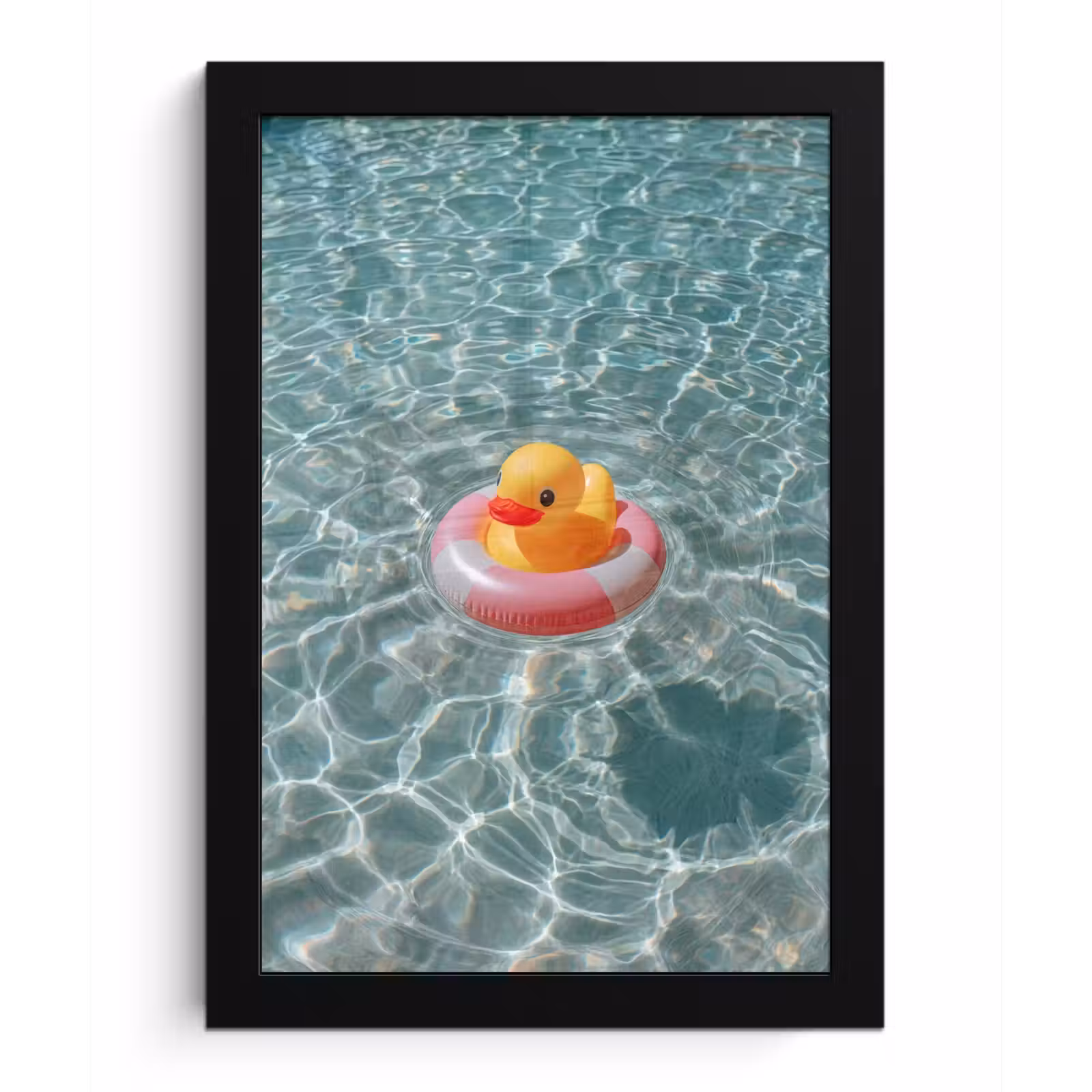 Poster met lijst - Badeend - Zwemband - Geel — 1
