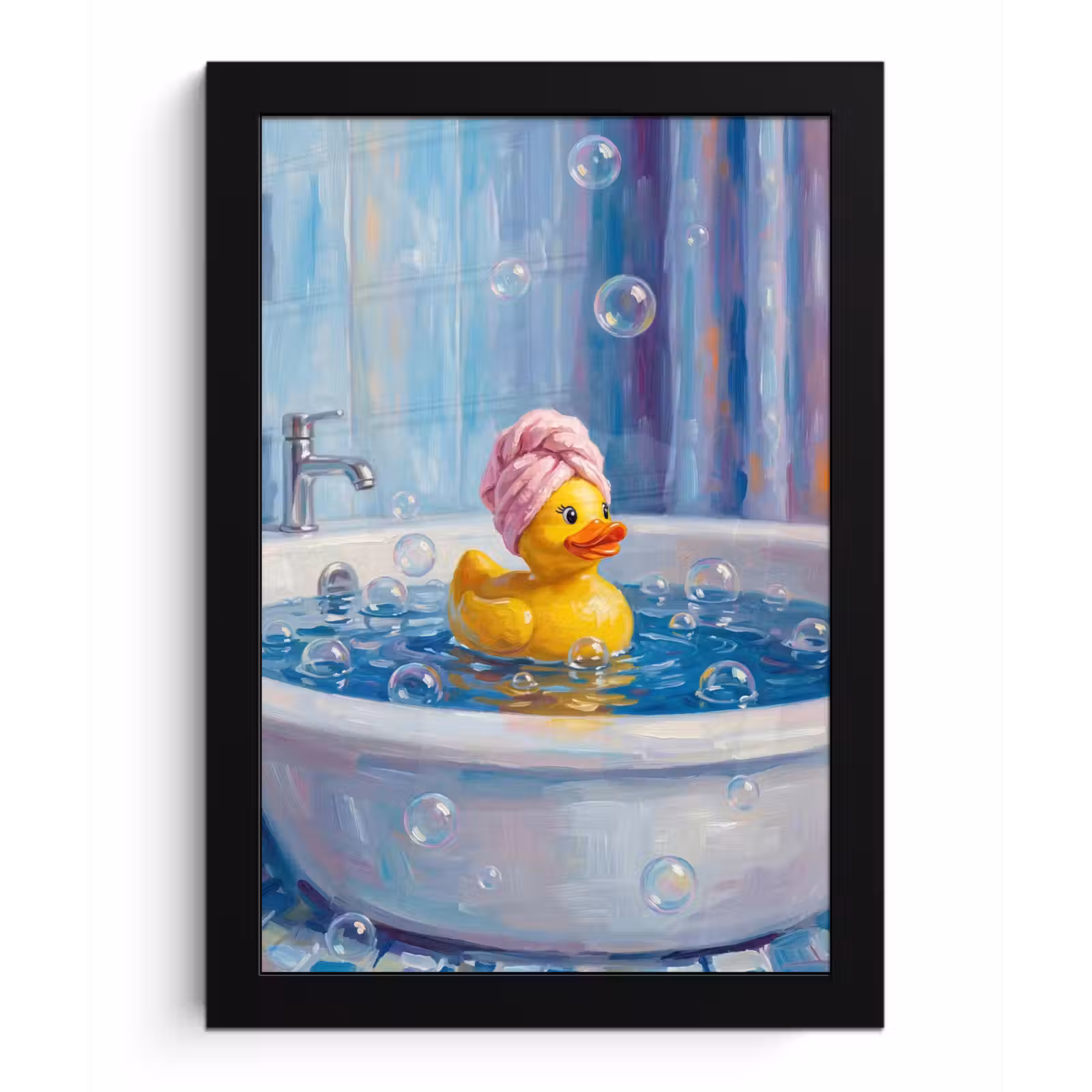 Poster met lijst - Creatief - Badeend - Kleurrijk — 1