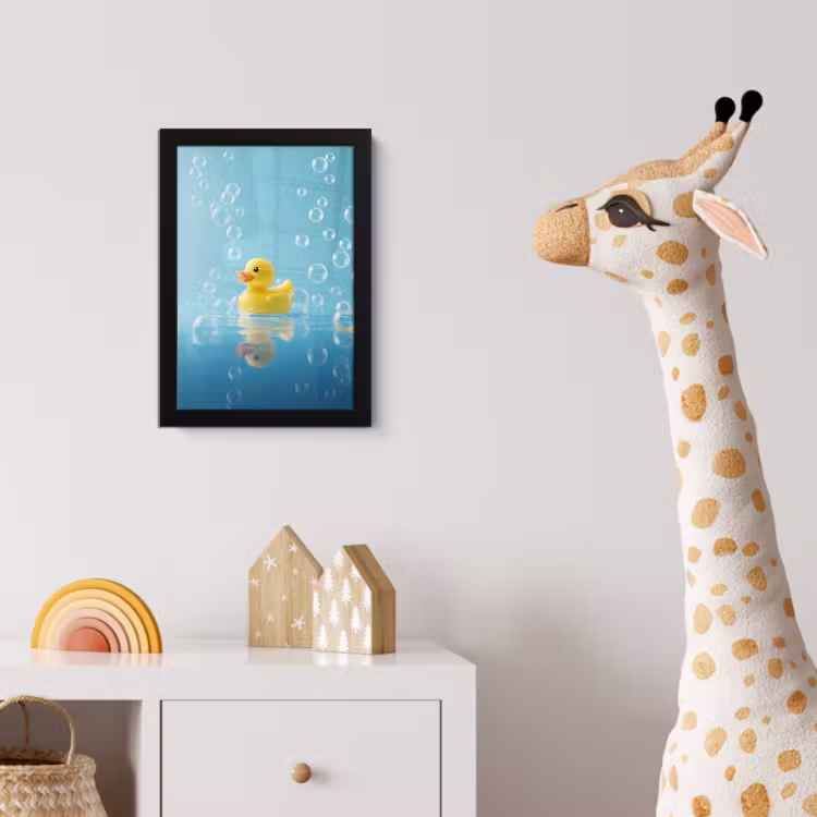 Poster met lijst - Bubbels - Badeend - Geel — 5