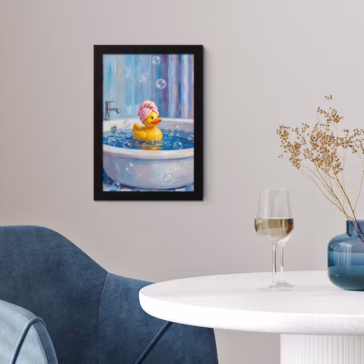 Poster met lijst - Creatief - Badeend - Kleurrijk — 2