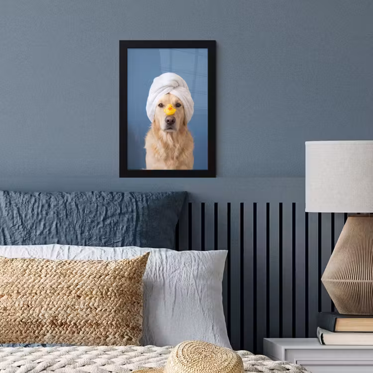 Poster met lijst - Hond - Badeend - Geel — 4