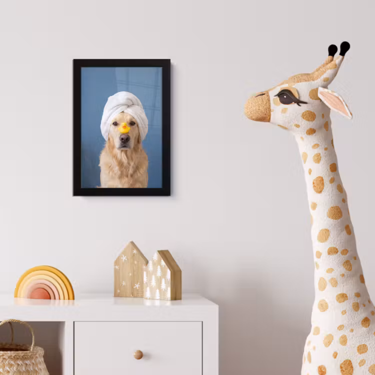 Poster met lijst - Hond - Badeend - Geel — 5