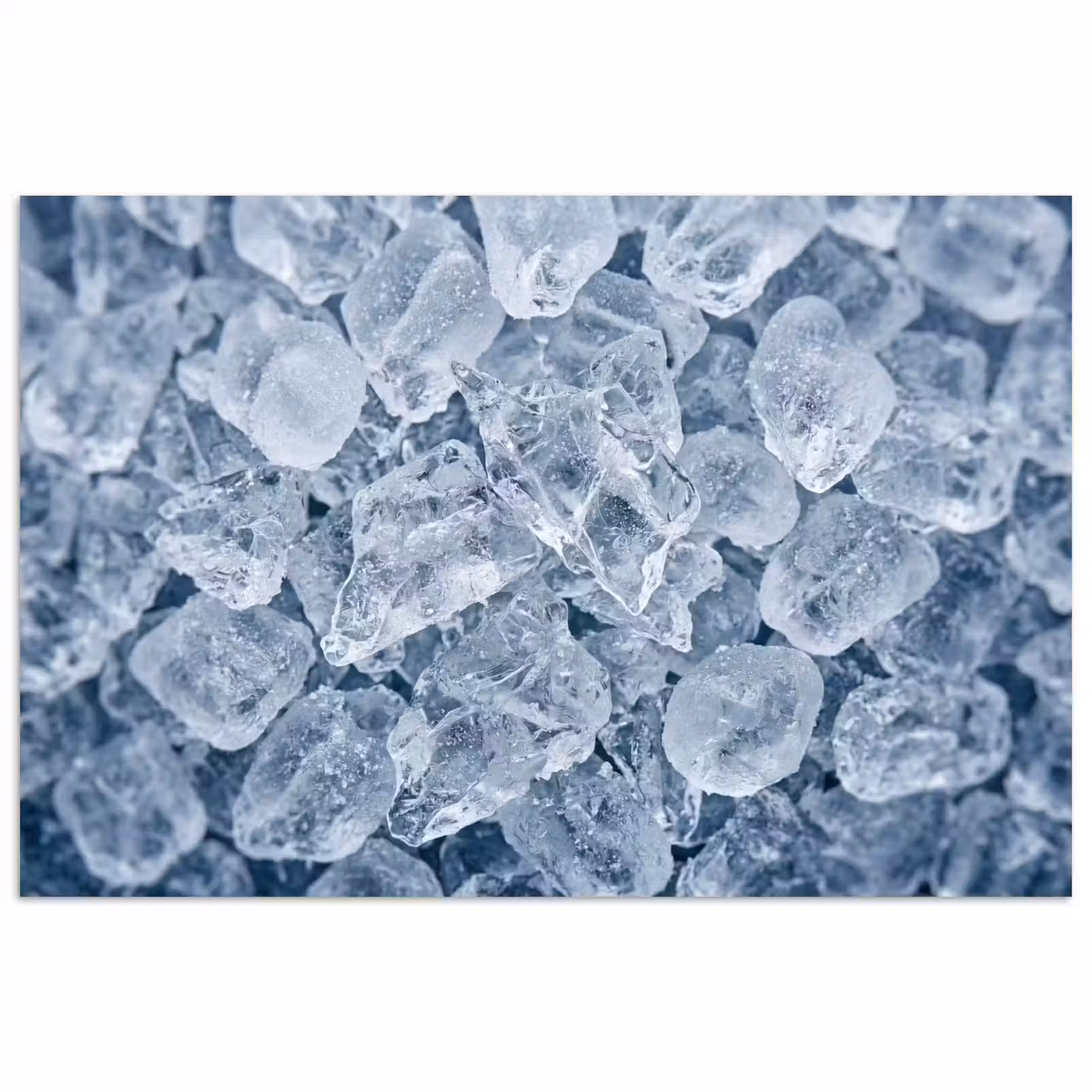Poster - Ijsblokjes - Water - Blauw — 1