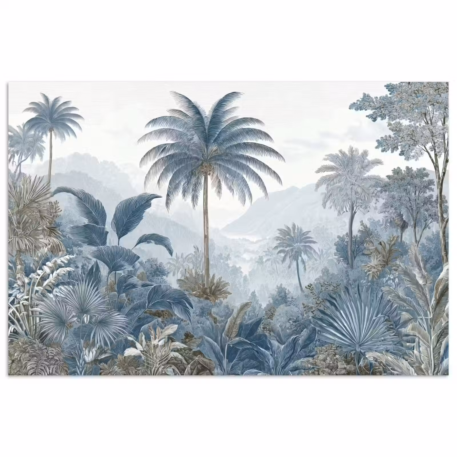 Poster - Jungle - Modern - Blauw - Groen — 1
