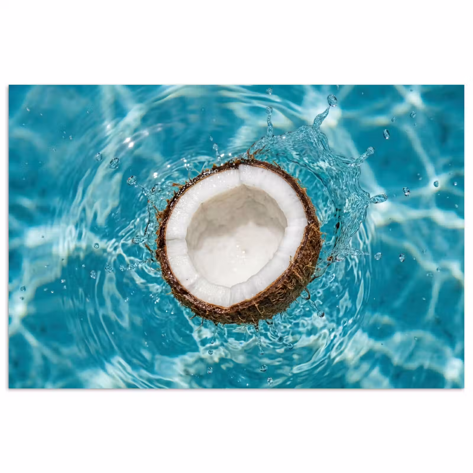 Poster - Kokosnoot - Water - Wit — 1