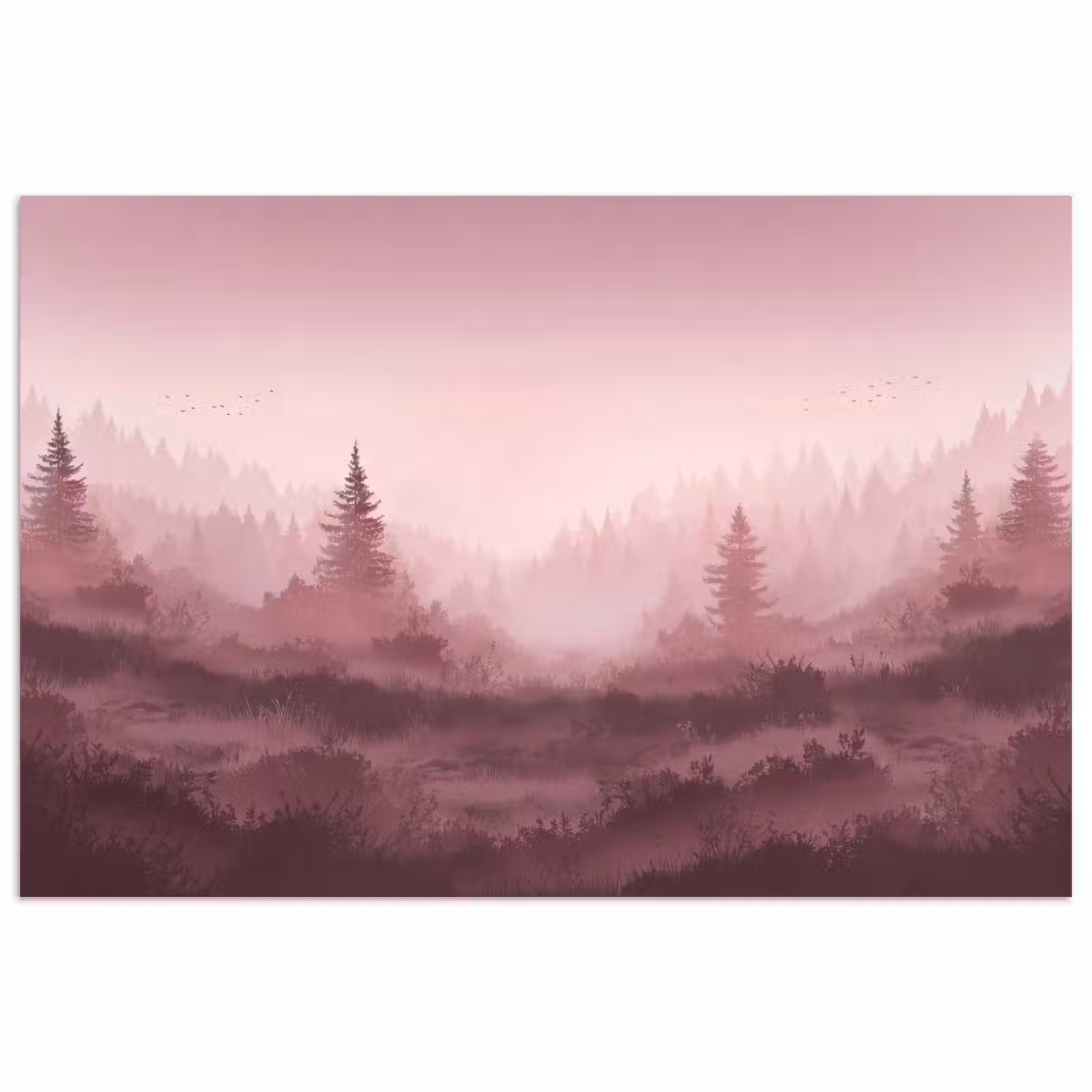 Poster - Landschap - Mistig - Roze — 1