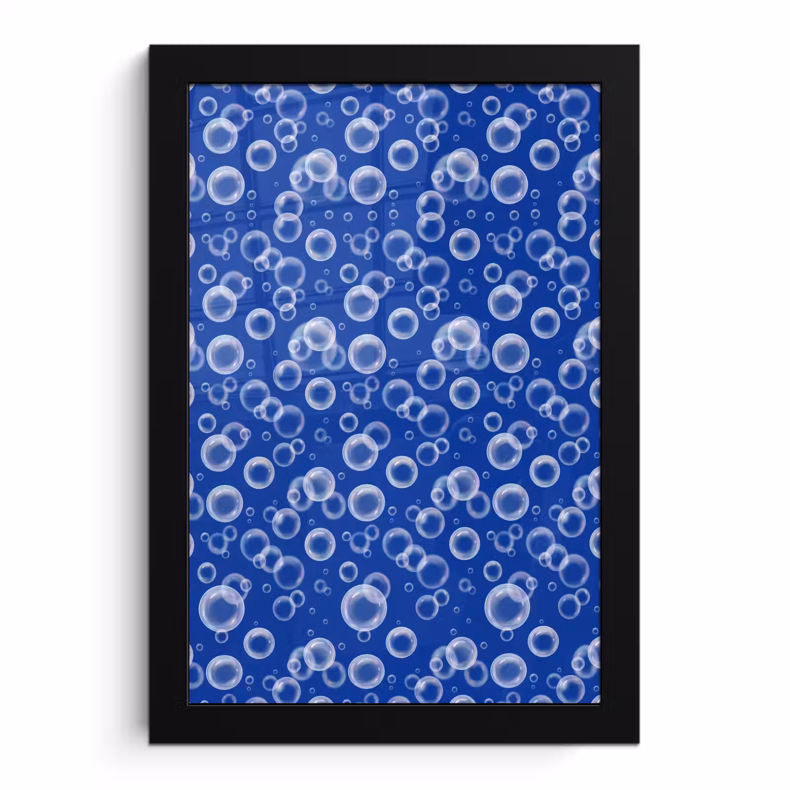 Poster met lijst - Bubbels - Patroon - Blauw — 1