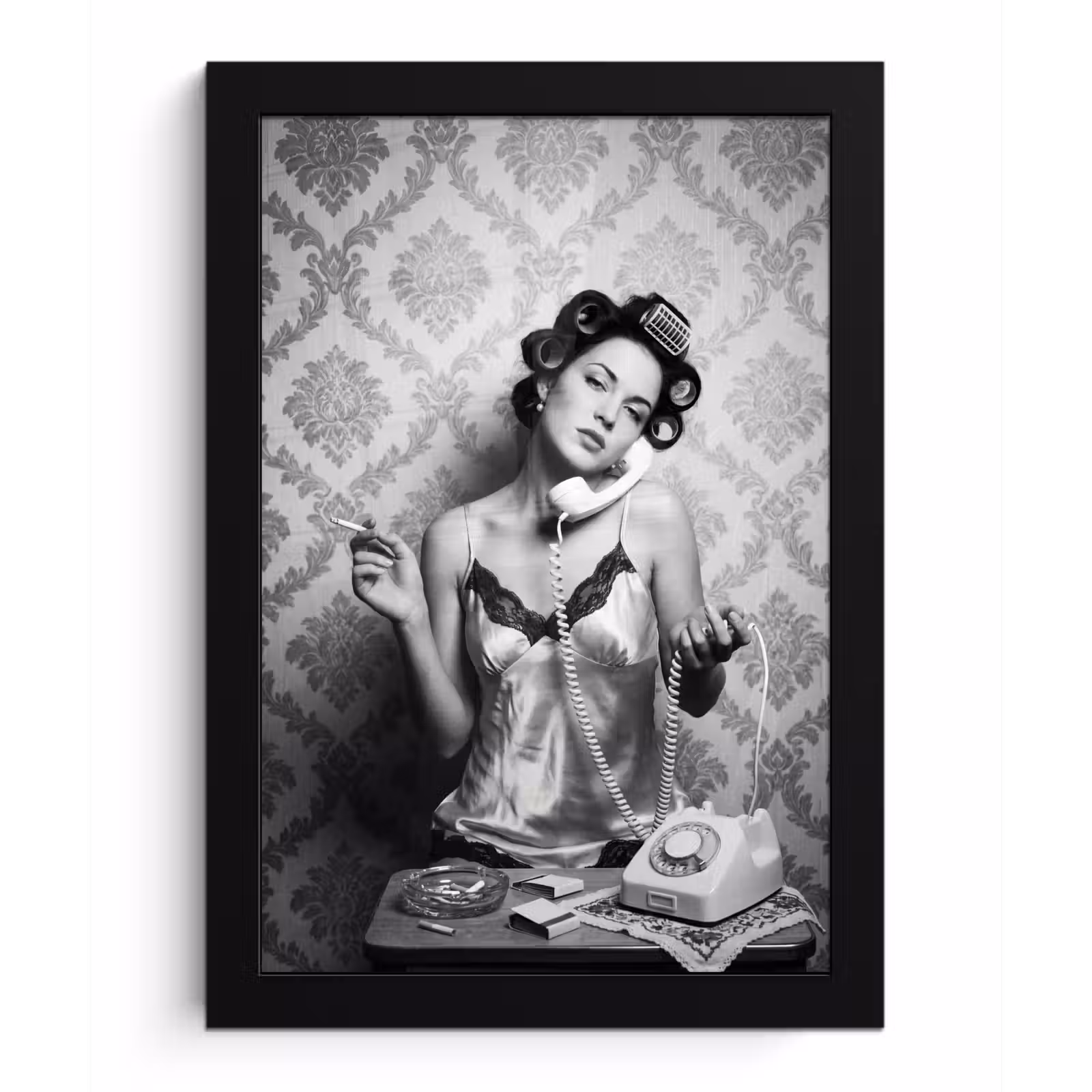 Poster met lijst - Chic - Vrouw - Zwart - Wit — 1