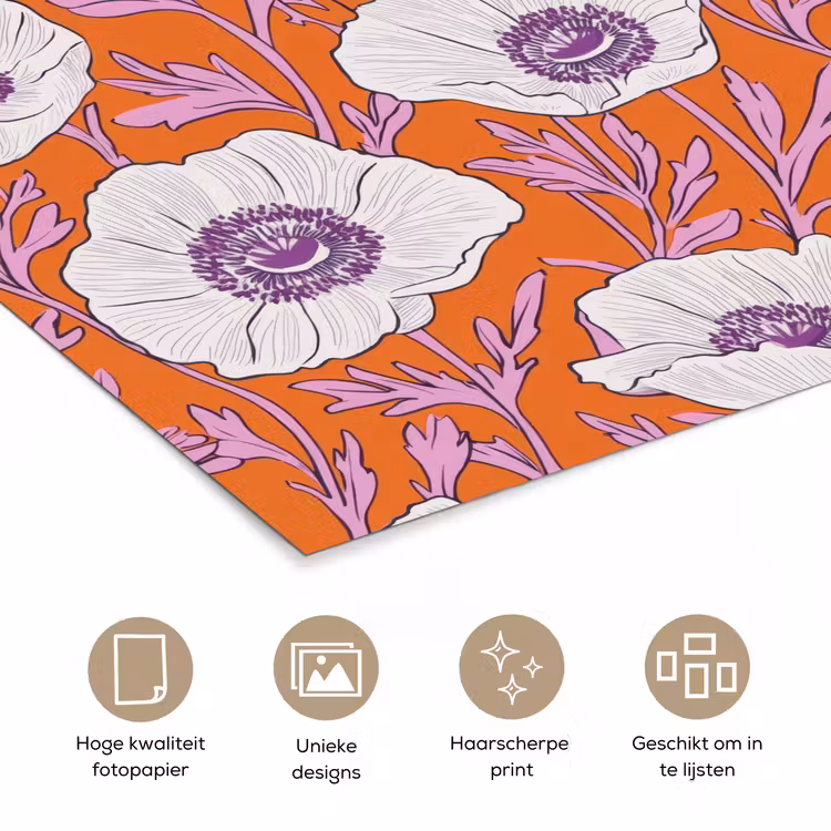 Poster - Bloemen - Grafisch - Oranje — 5