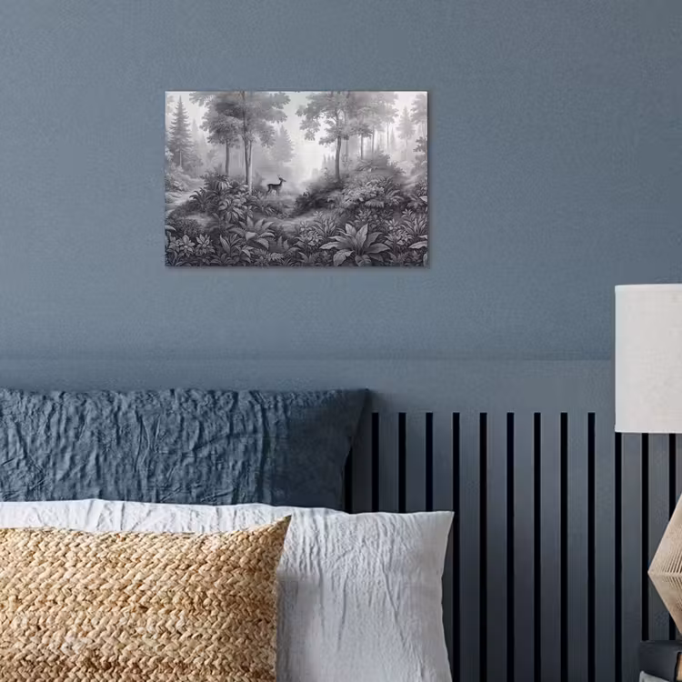 Poster - Bos - Hert - Zwart - Wit — 3