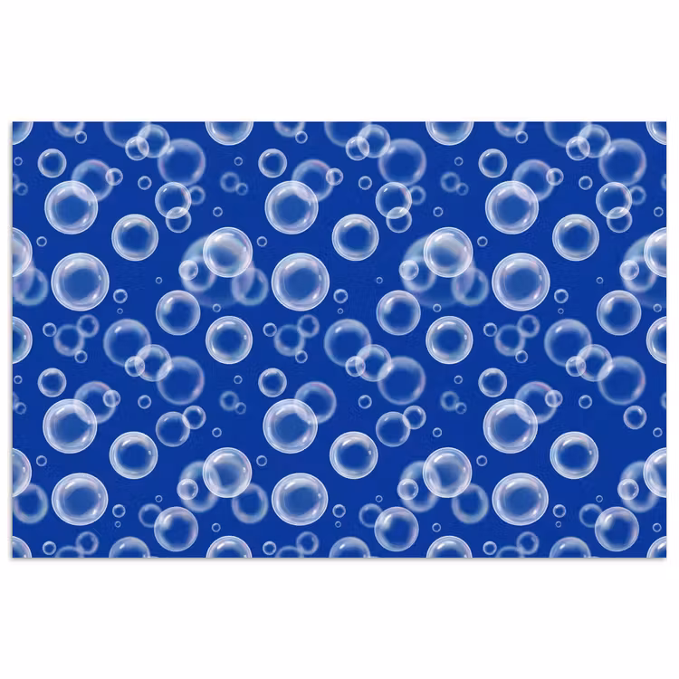 Poster - Bubbels - Patroon - Blauw — 1