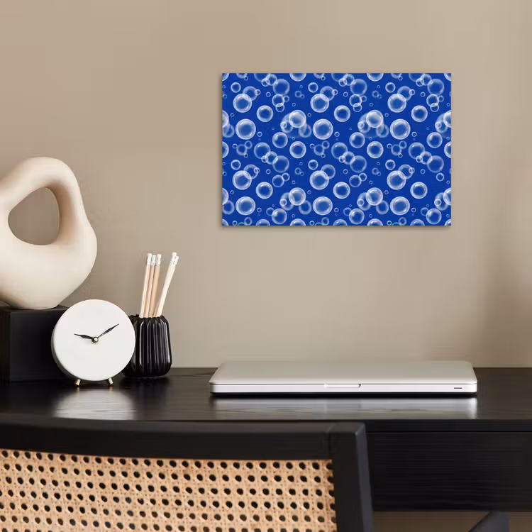 Poster - Bubbels - Patroon - Blauw — 2