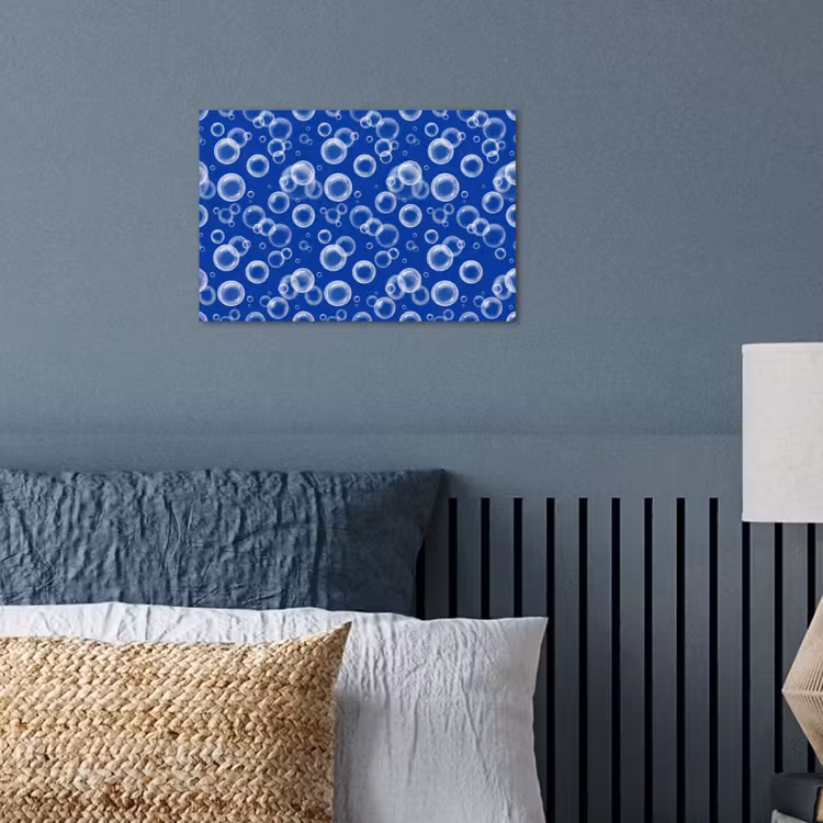Poster - Bubbels - Patroon - Blauw — 3
