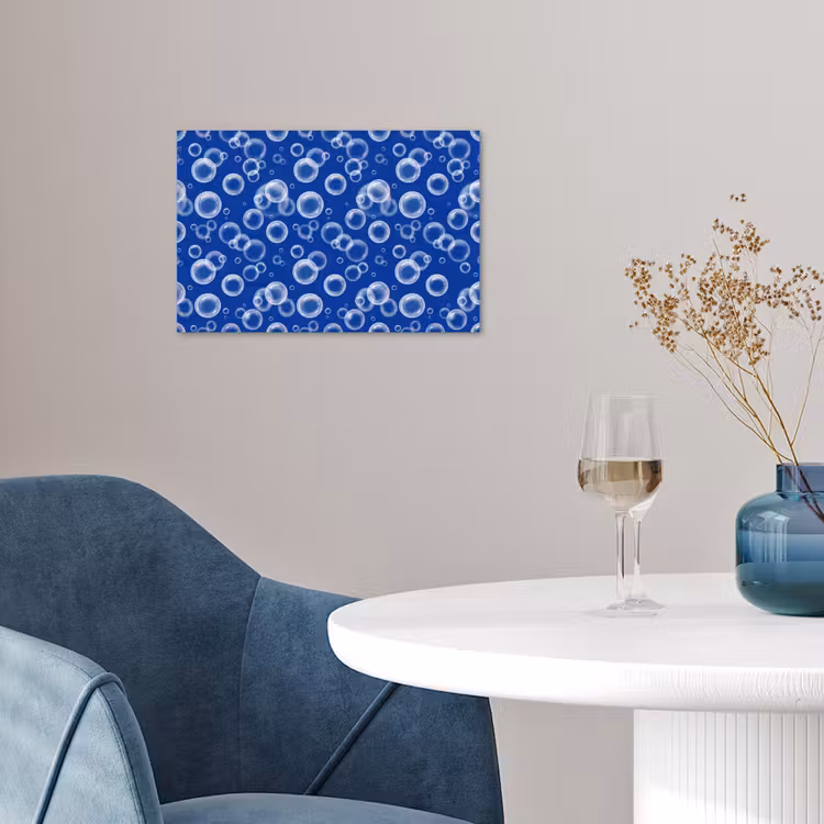 Poster - Bubbels - Patroon - Blauw — 4