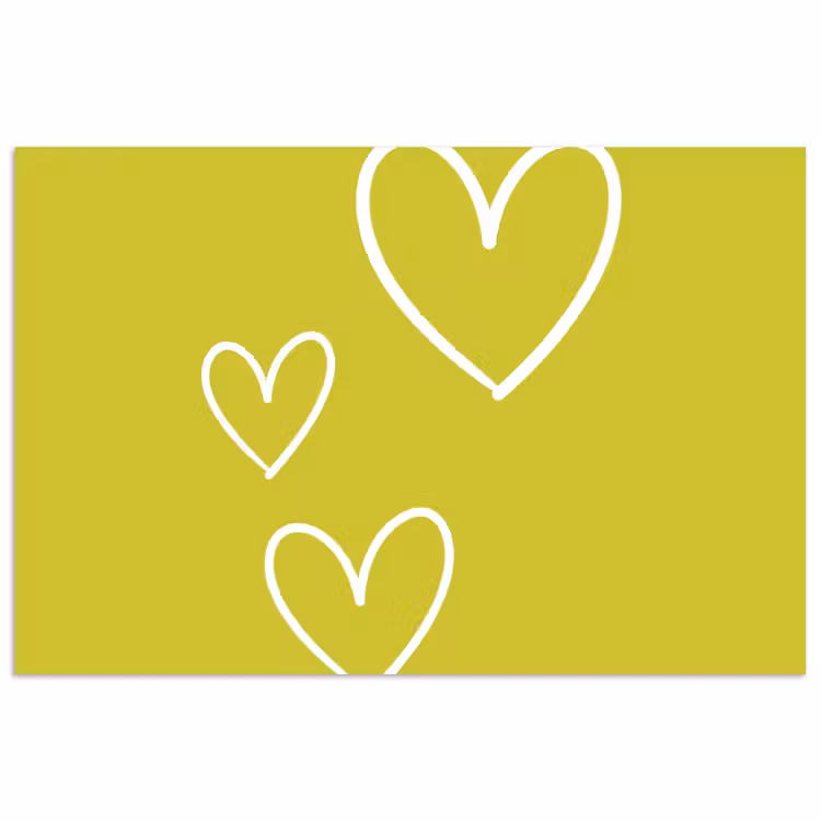 Poster - Groen - Hartjes - Wit — 1