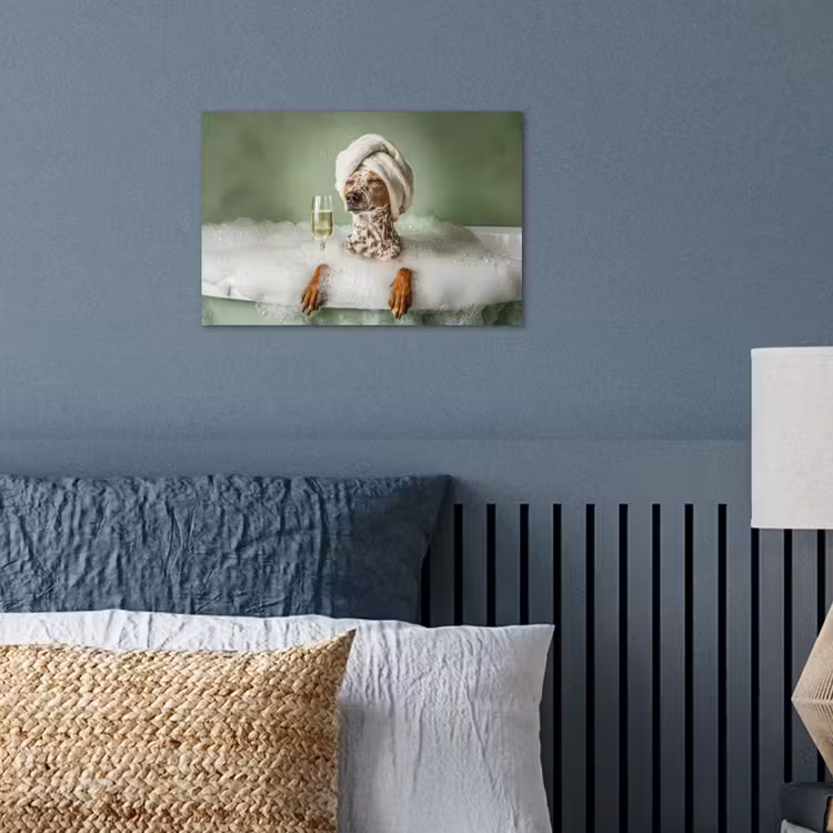 Poster - Hond - Bad - Champagne - Handdoek — 3