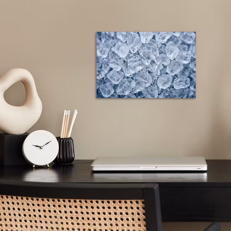 Poster - Ijsblokjes - Water - Blauw — 2