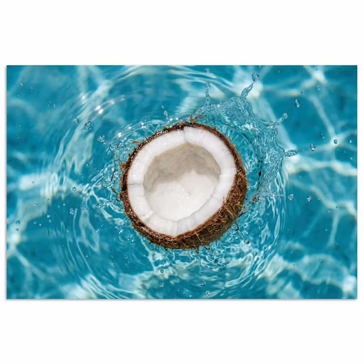 Poster - Kokosnoot - Water - Wit — 1