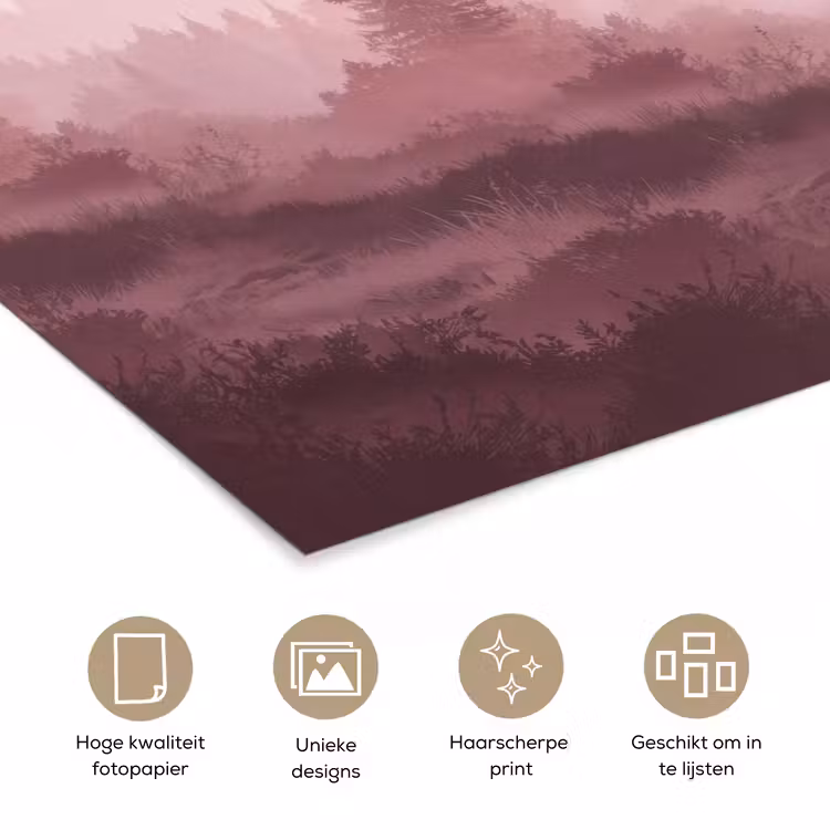 Poster - Landschap - Mistig - Roze — 5