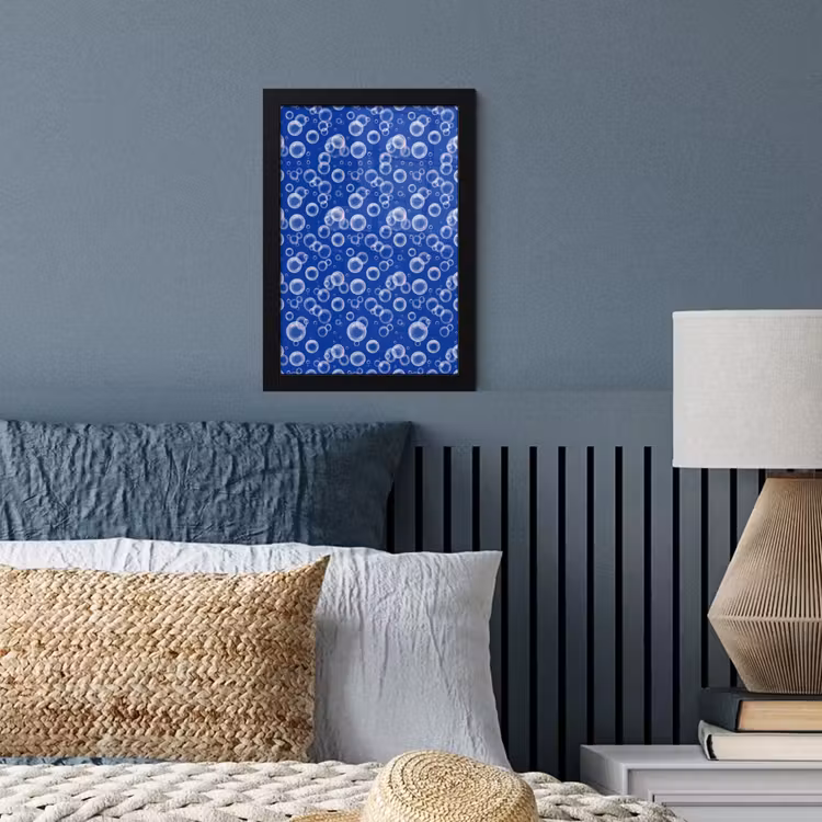 Poster met lijst - Bubbels - Patroon - Blauw — 4