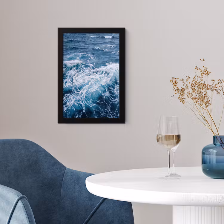 Poster met lijst - Golven - Oceaan - Blauw — 2