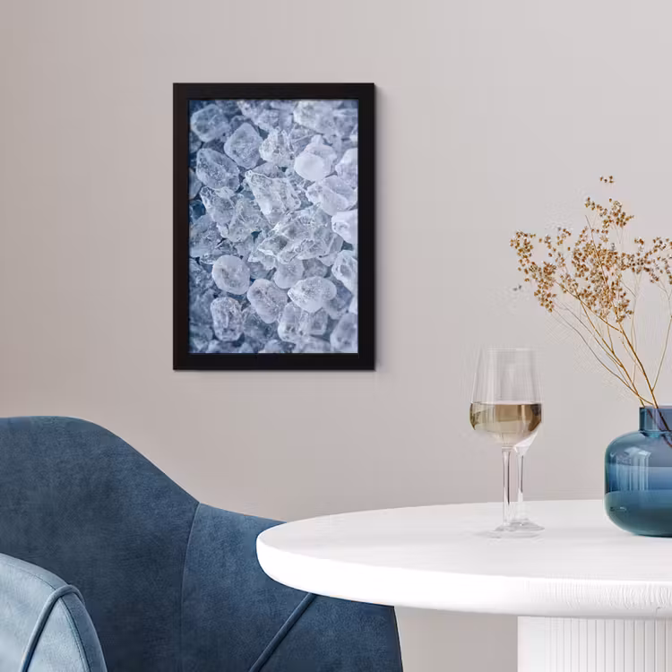 Poster met lijst - Ijsblokjes - Water - Blauw — 2