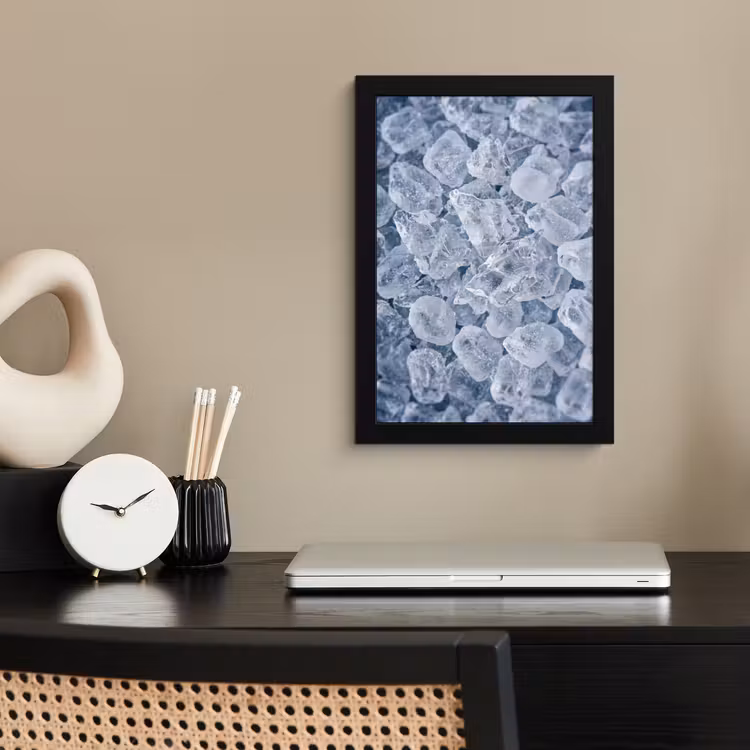 Poster met lijst - Ijsblokjes - Water - Blauw — 3