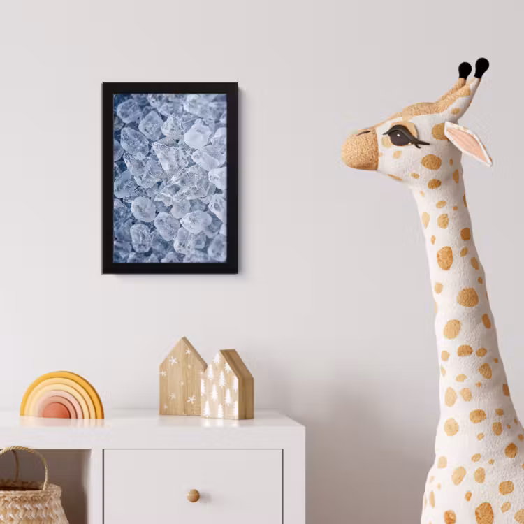 Poster met lijst - Ijsblokjes - Water - Blauw — 5