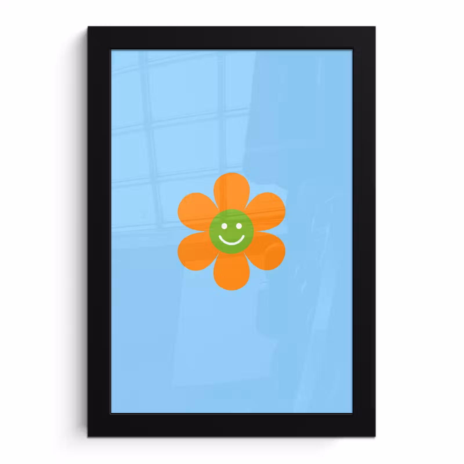 Poster met lijst - Bloem - Smiley - Kleurrijk — 1