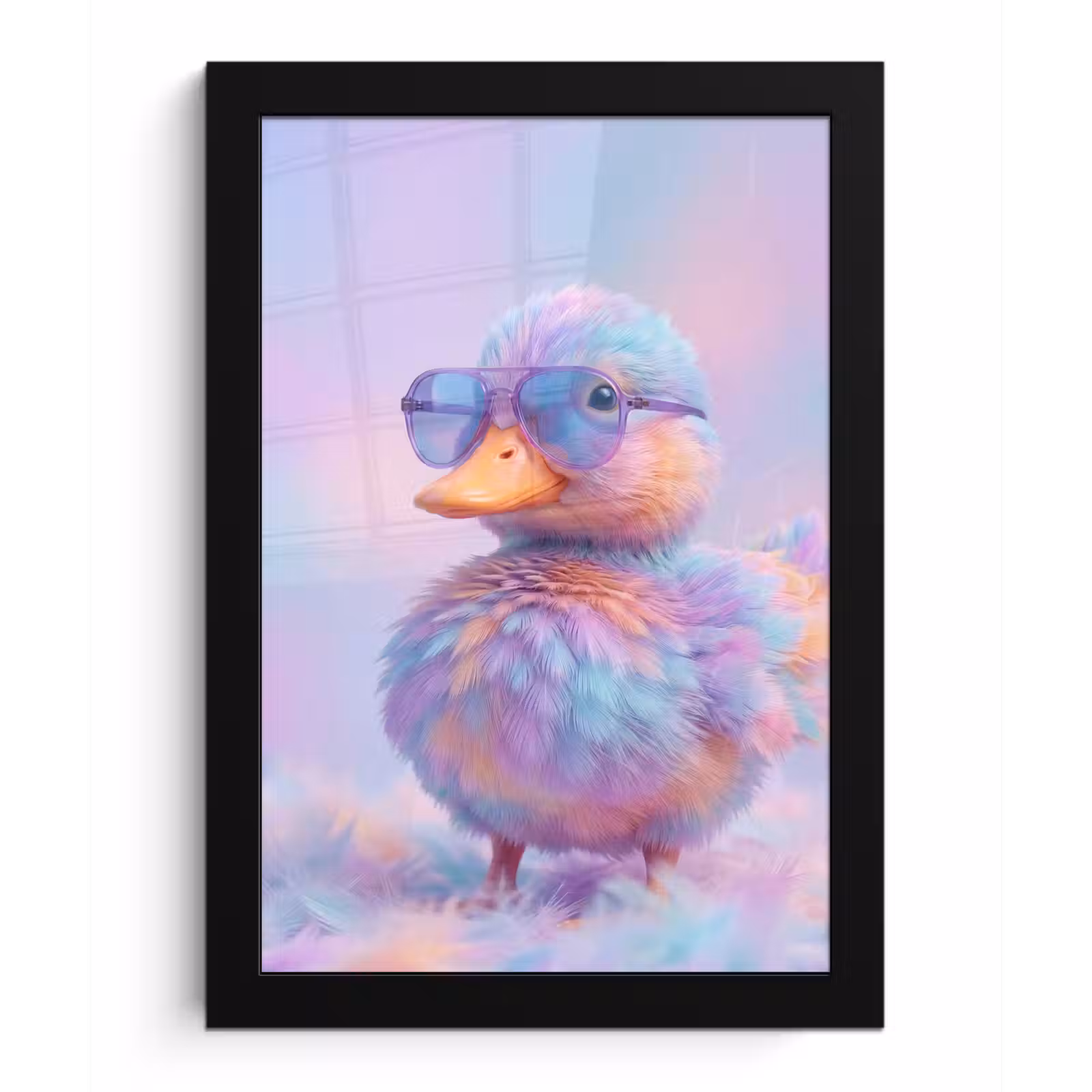 Poster met lijst - Eend - bril - Pastel — 1