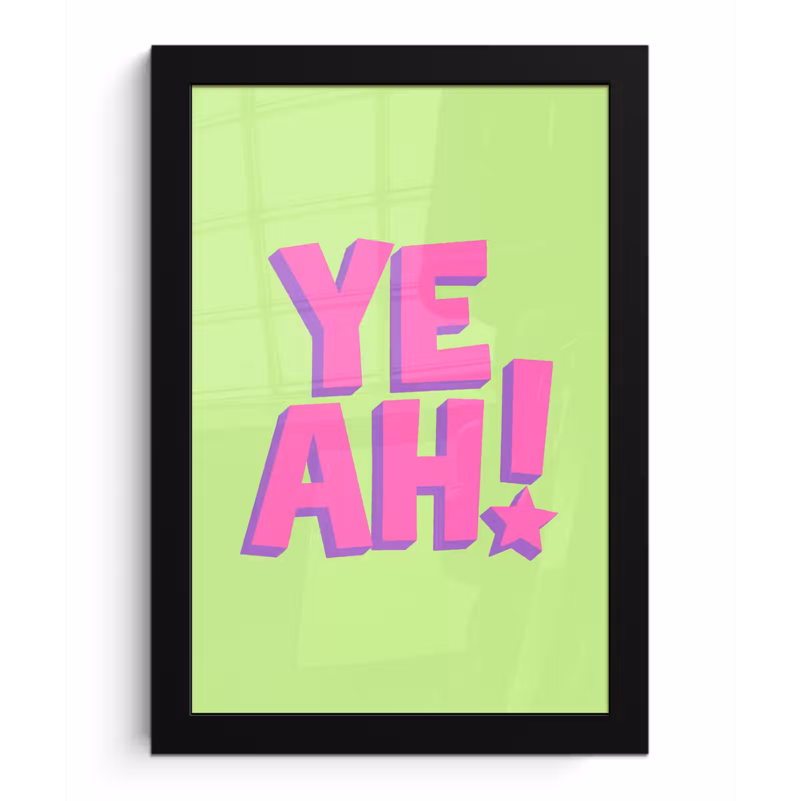 Poster met lijst - Groen - Neon - Quote — 1
