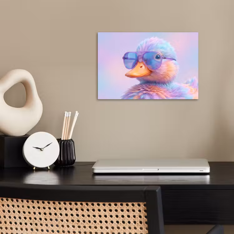 Poster - Eend - bril - Pastel — 2