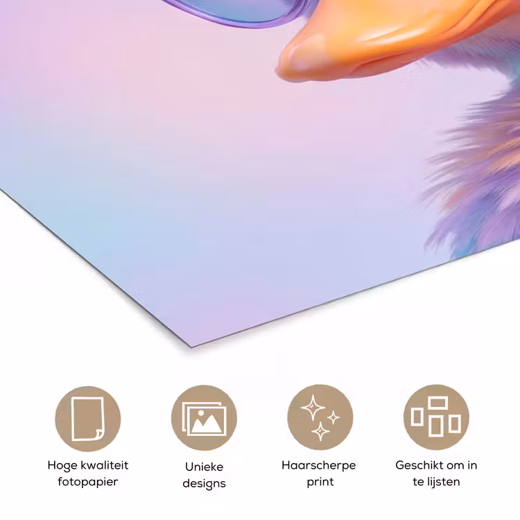 Poster - Eend - bril - Pastel — 5